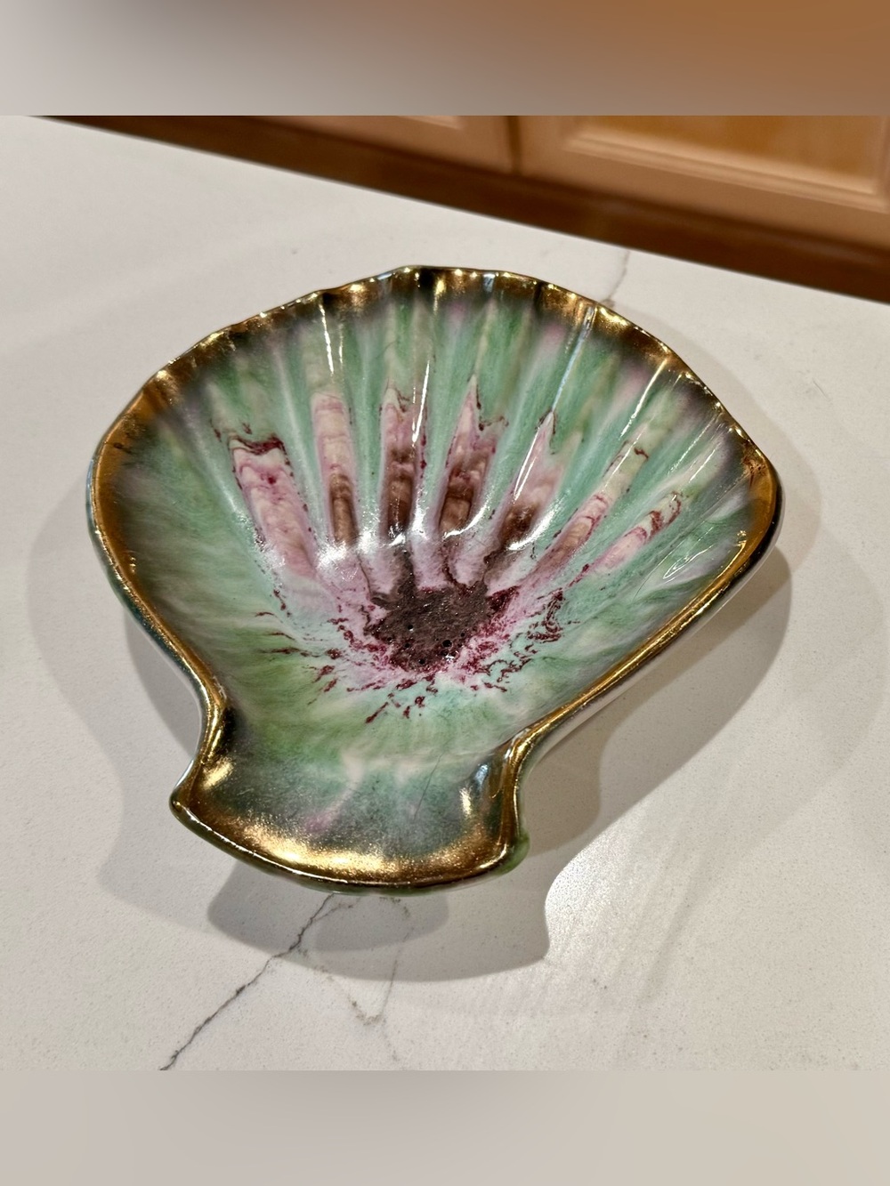Vintage Seashell Ceramic Dish